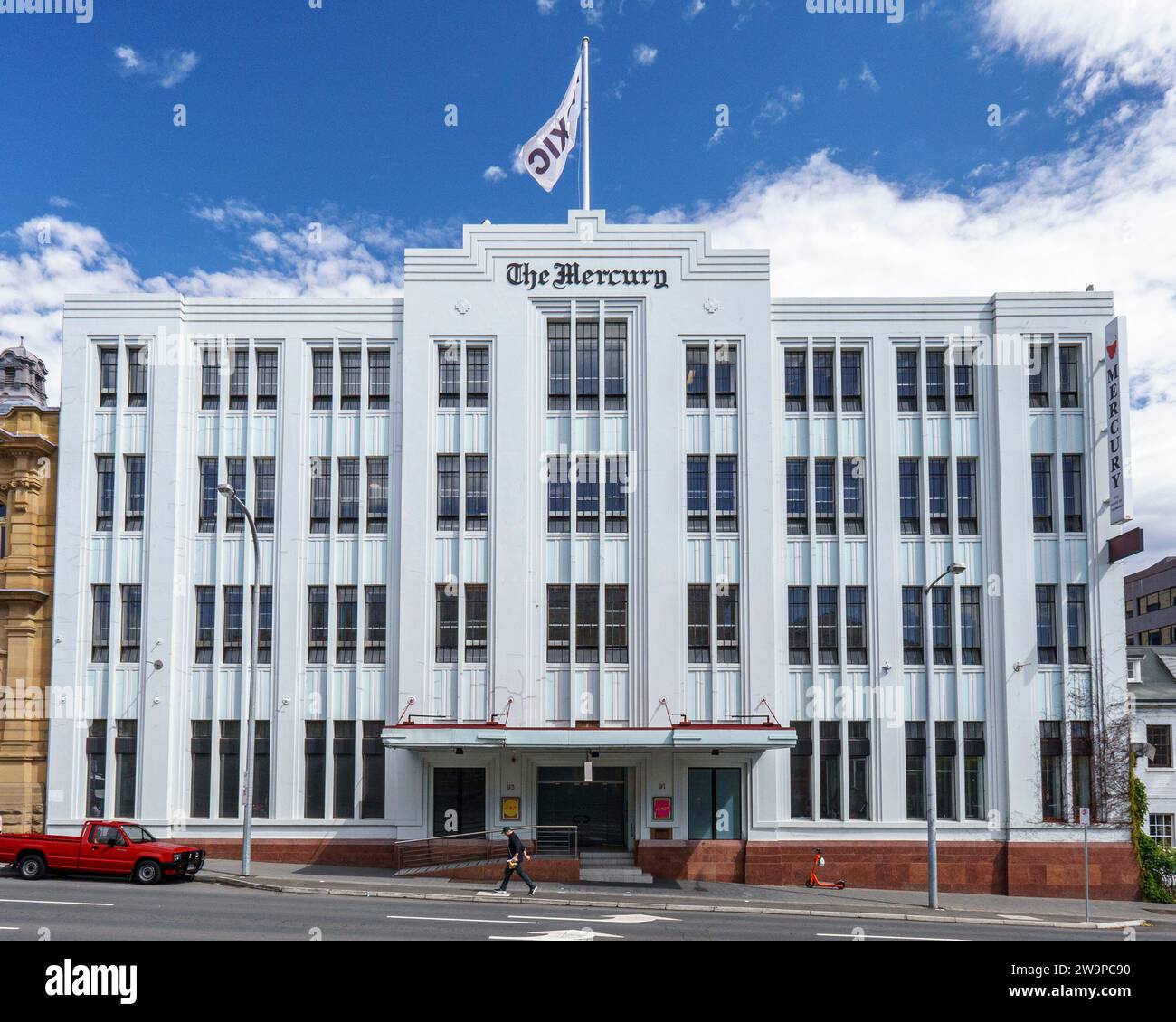 Das ehemalige Mercury-Zeitungsgebäude in Hobart, aus Stockfoto