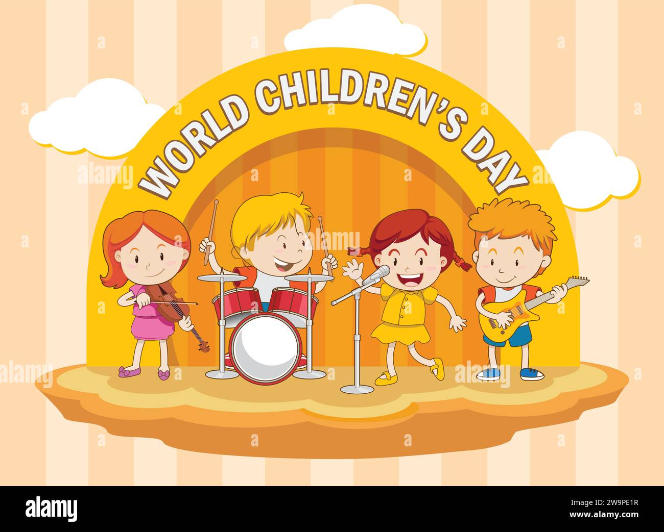 Welt-Kindertag für kreative Musik-Thalents Stock Vektor