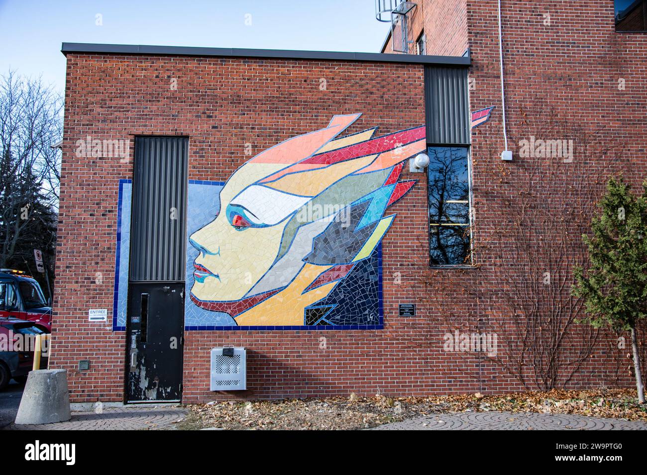 Porträt von Diane Dufresne im Viertel Hochelaga in Montreal, Quebec, Kanada Stockfoto