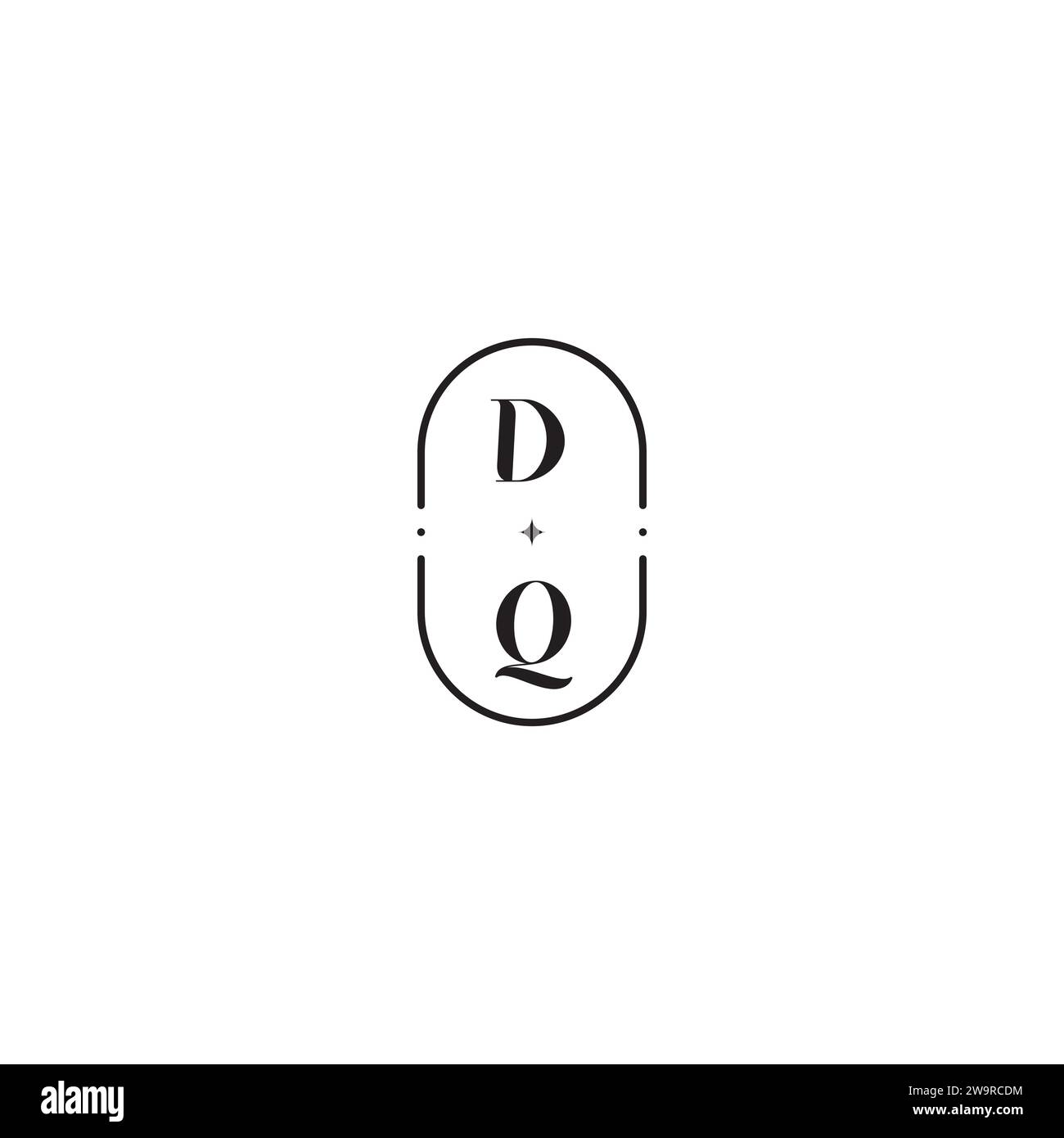 DQ Wedding Logo-Konzept in hochwertigem, professionellem Design, das auf allen Druckmedien gut gedruckt wird Stock Vektor