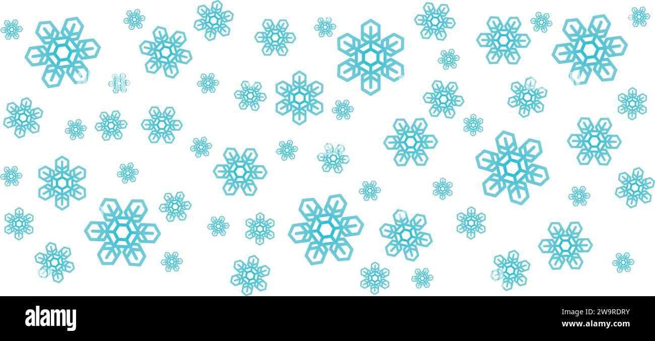 Schneefall, Winter, Schneeflocken-Symbol, Symbolsatz, Vektor, grafische Ressource für Illustrationen, Muster, Design Stock Vektor