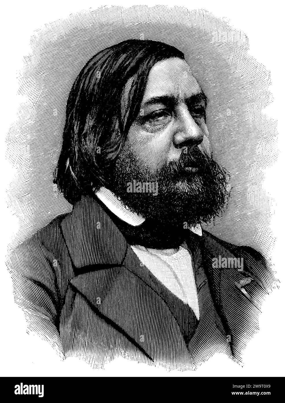 Theophile Gautier (1811-1872), französische Schriftstellerin, nach Fotografie von P. Petit und Sohn in Paris, (Literaturhistorisches Buch, 1900), Theophile Gautier (1811-1872), französischer Schriftsteller, nach Photographie von P. Petit und Sohn in Paris, Theophile Gautier (1811–1872), écrivain francais, d’après la Photographie de P. Petit et fils à Paris Stockfoto