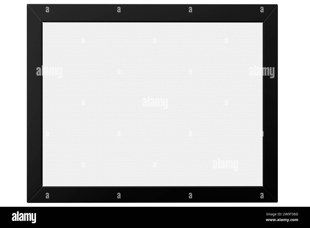 Schwarzer Rahmen, mit mittigem Leerraum zum Einfügen von Bildern oder Text. 3D-Abbildung Stockfoto