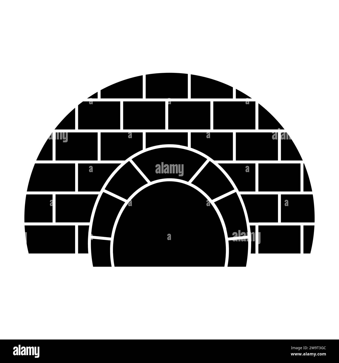 Igluschwarzes Vektorsymbol auf weißem Hintergrund Stock Vektor