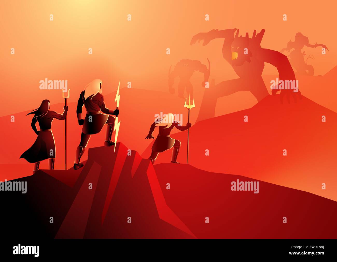 Eine Reihe griechischer Mythologie, Kriege zwischen den Titanen, den