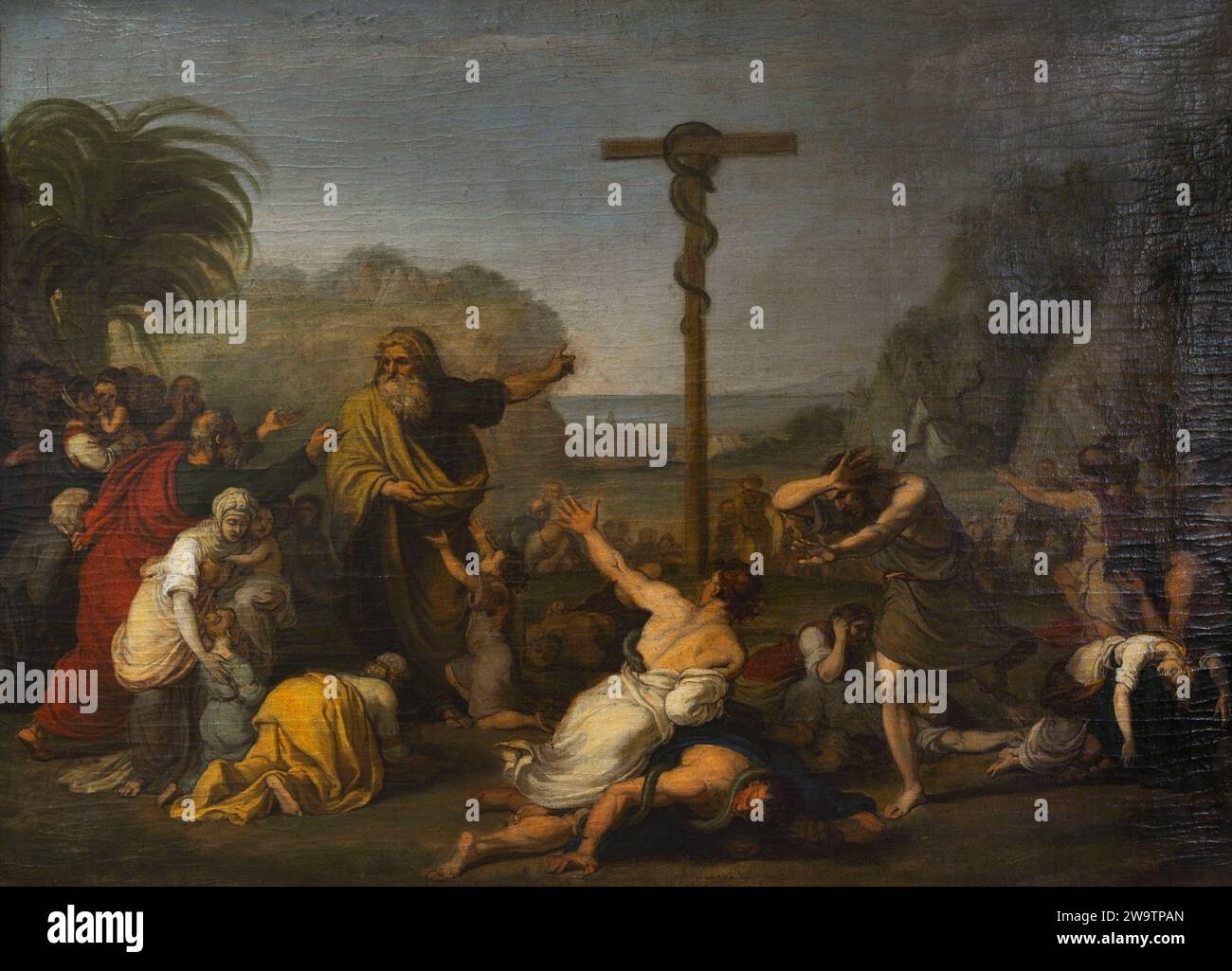 Giuseppe Diotti (1779-1846). Italienischer Maler. Moses und die Bronzeschlange. Öl auf Leinwand. Museo Civico Ala Ponzone. Cremona. Lombardei. Italien. Stockfoto