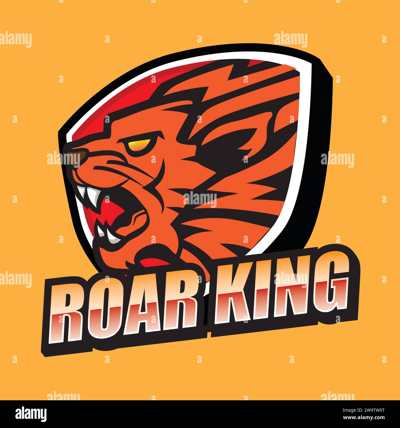 Lion Roar King Mascot E Sport Logo Design Stock Vektor