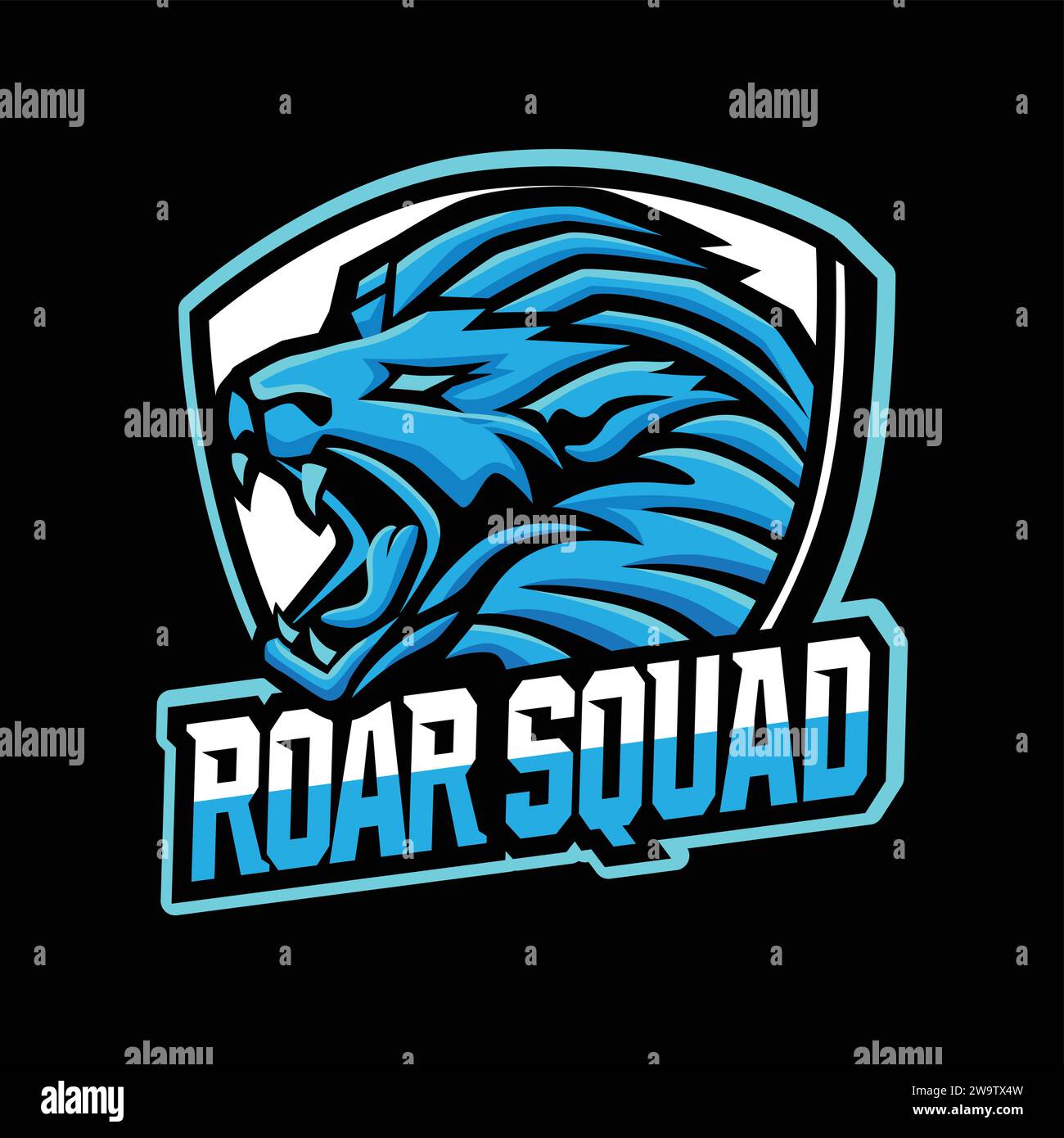 Löwe Angry Roaring Maskottchen Logo Vektor Stock Vektor