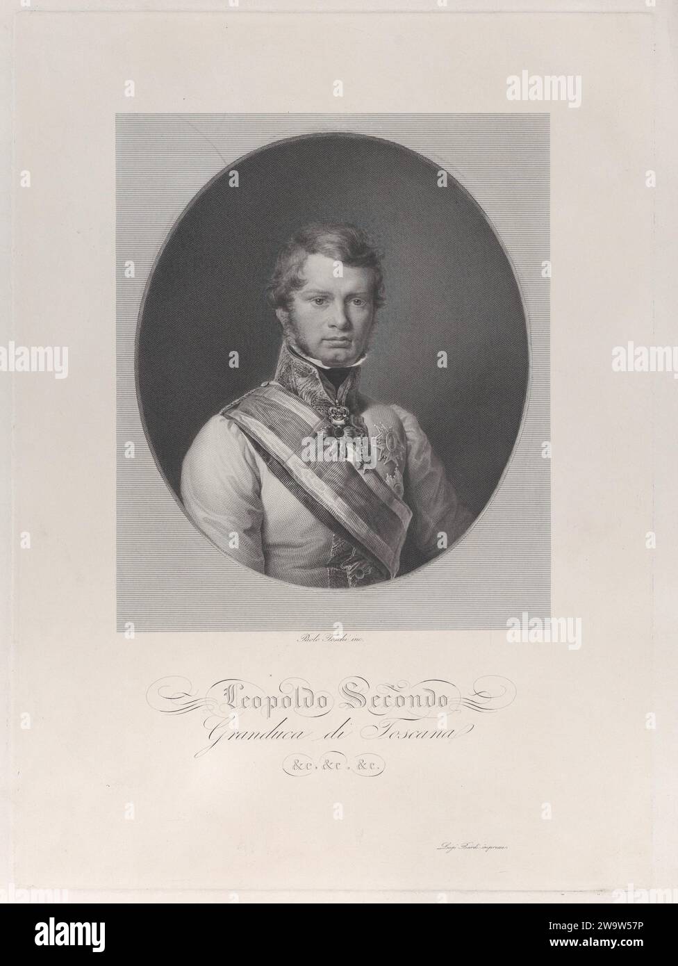 Ovales Porträt von Leopold II., Großherzog von Toskana 1941 von Luigi Bardi Stockfoto