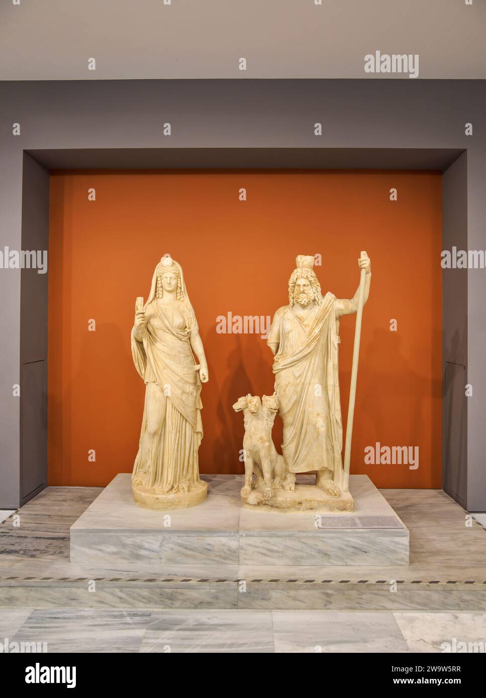 Skulpturen im Archäologischen Museum von Heraklion, Innenraum, Stadt Heraklion, Kreta, Griechenland Stockfoto