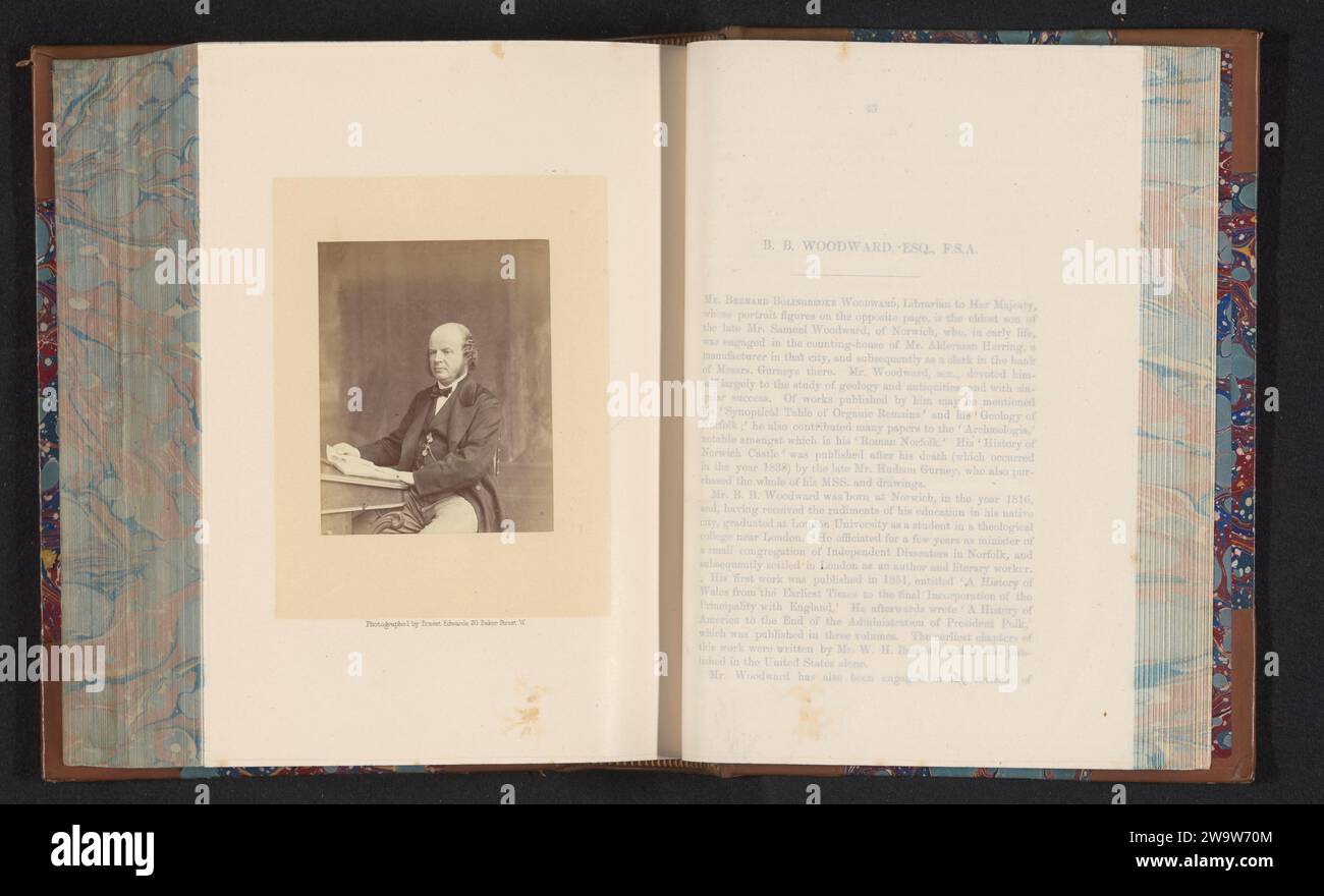 Portret van Bernard Bolingbroke Woodward, Ernest Edwards, ca. 1853 - in oder vor 1867 fotografische Unterstützung Albumendruckminister  Regierung Stockfoto