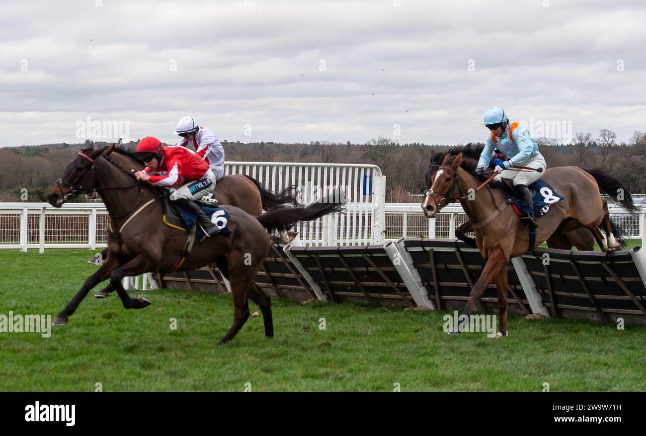 Ascot, Großbritannien. Dezember 2023. Horse Red Risk (Nr. 8), geritten ...