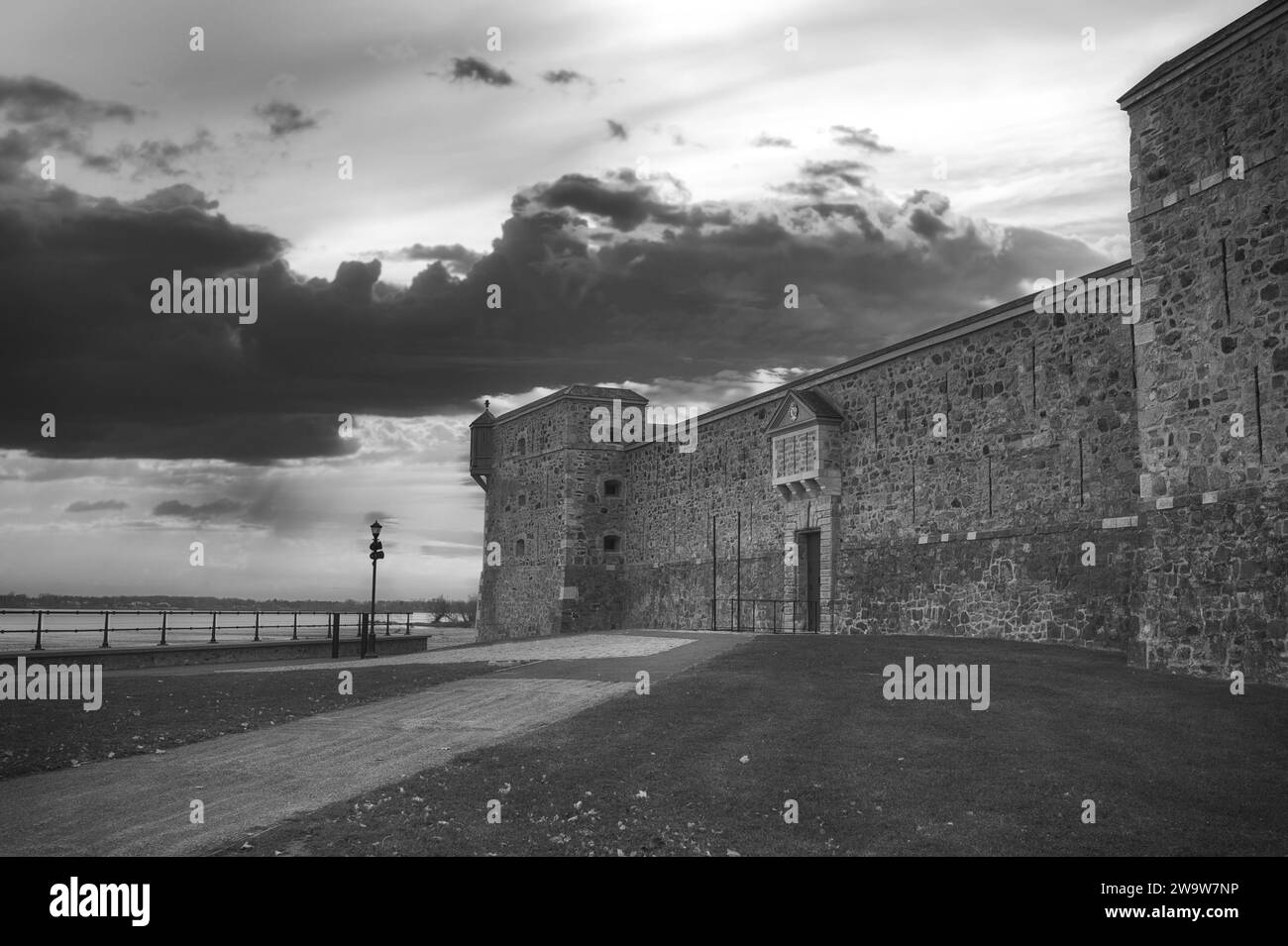 Blick auf Chambly Fort bei Tagesanbruch Stockfoto