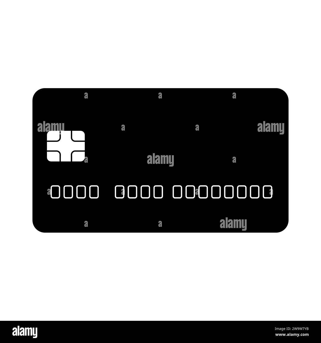 Schwarzes Vektorsymbol der Kreditkarte auf weißem Hintergrund Stock Vektor