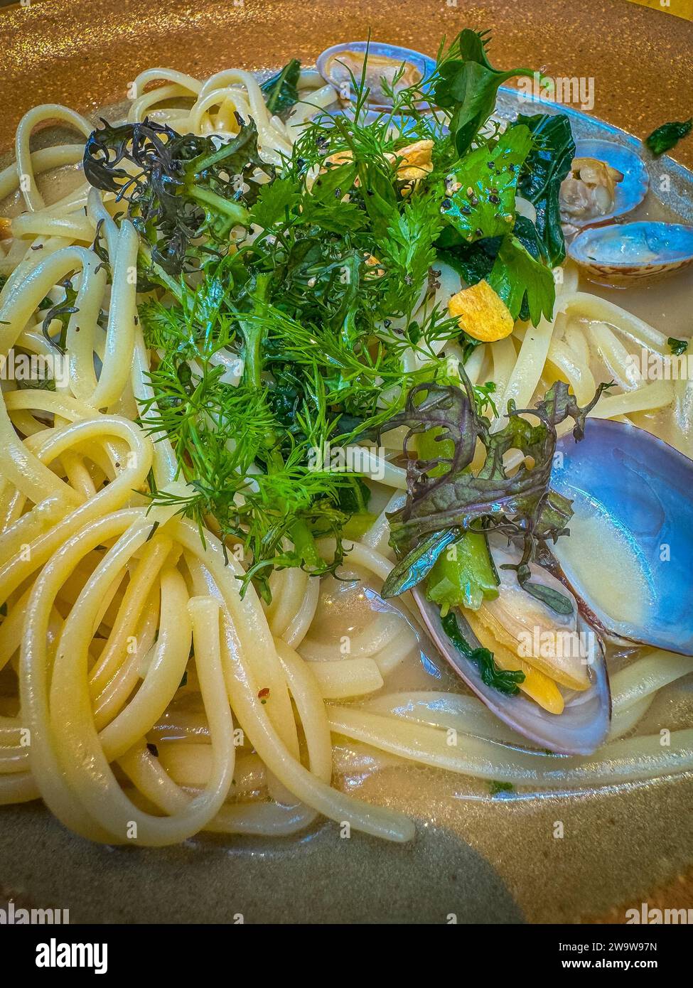Muschel Linguine, Kobe, Japan Stockfoto