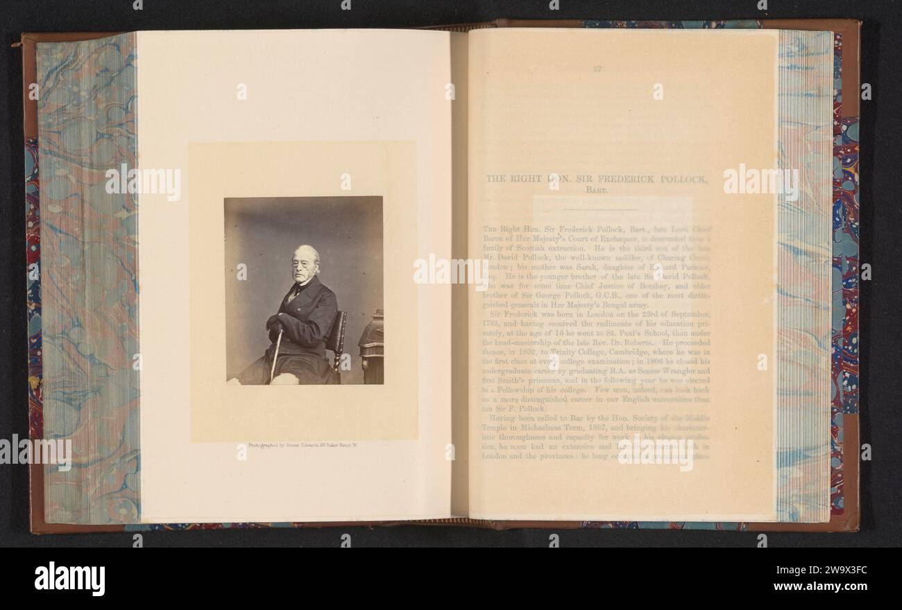 Portret van Sir Frederick Pollock, Ernest Edwards, ca. 1853 - in oder vor 1867 fotografische Unterstützung Albumen Print Anwalt, Rechtsanwalt Stockfoto