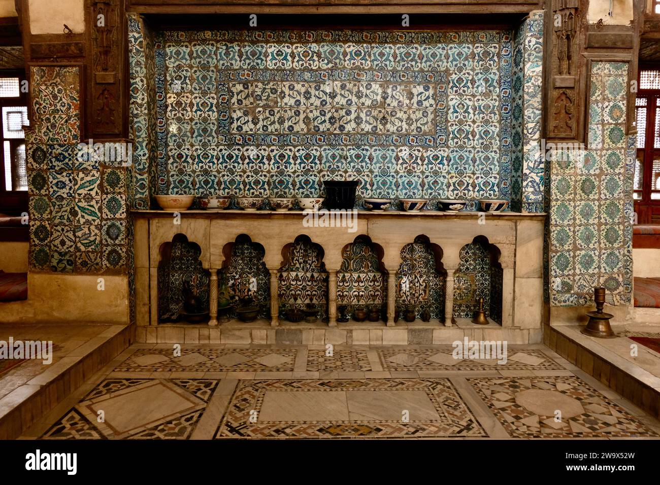 Bayt Al-Suhaymi's Grand Hall in Pöd Kairo Stockfoto