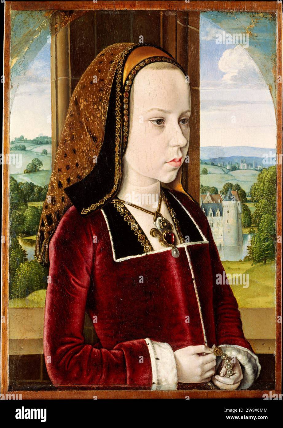 Margarete von Österreich. Jean Hey (genannt Meister der Moulins). CA. 1490 Stockfoto