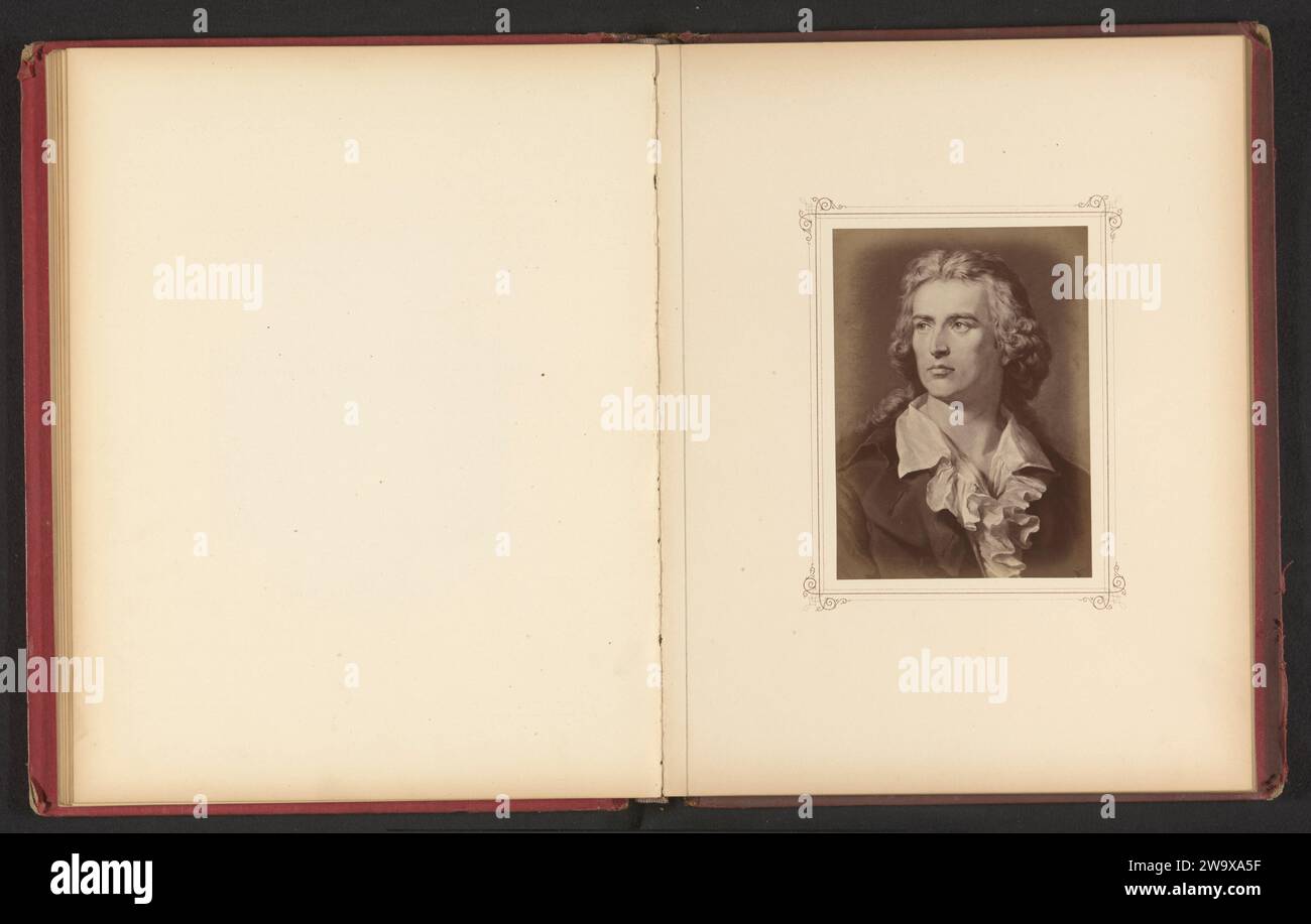 Fotoreproductie van een PortraT van Friedrich von Schiller, Friedrich Bruckmann (evtl.), nach Carl Jaeger, um 1868 - in oder vor 1878 fotografische Unterstützung Albumendruckschreiber, Dichter, Autor Stockfoto