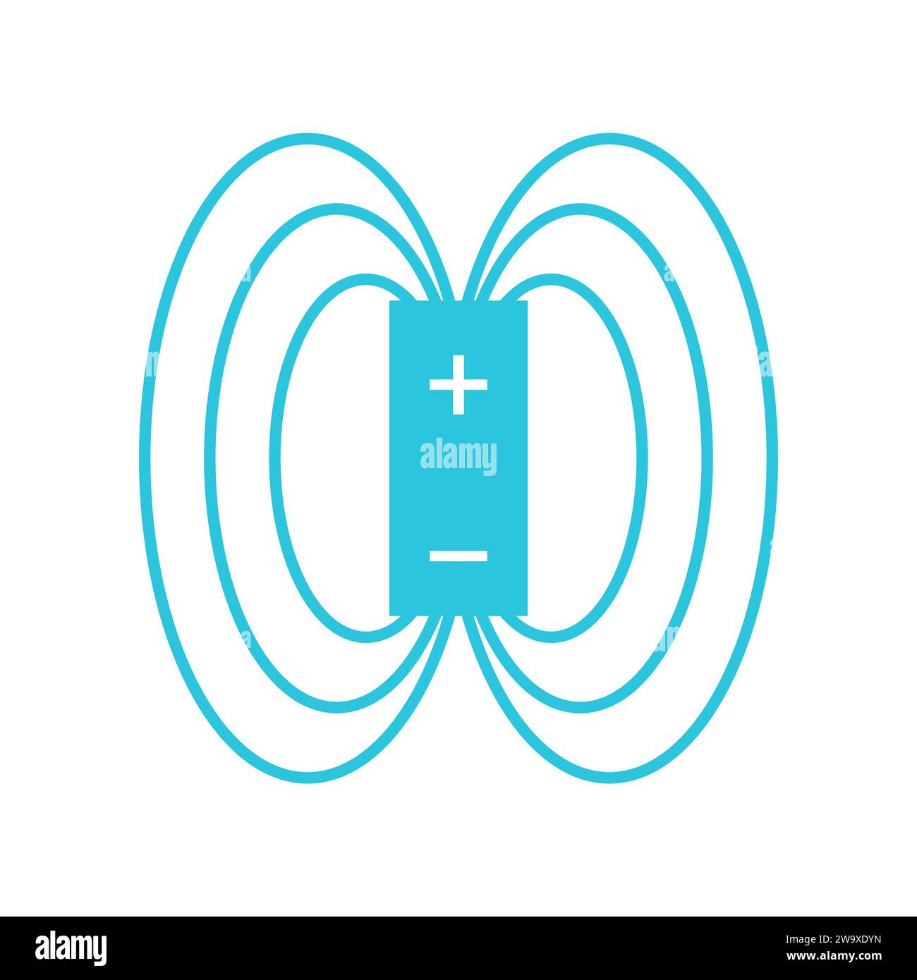 Elektromagnetisches Feld. Aus blauer Symbolgruppe. Stock Vektor