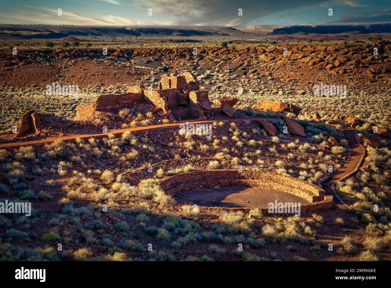 Die Ruinen der Ureinwohner Wuptaki im Wuptaki National Monument bei Flagstaff, Arizona. Stockfoto