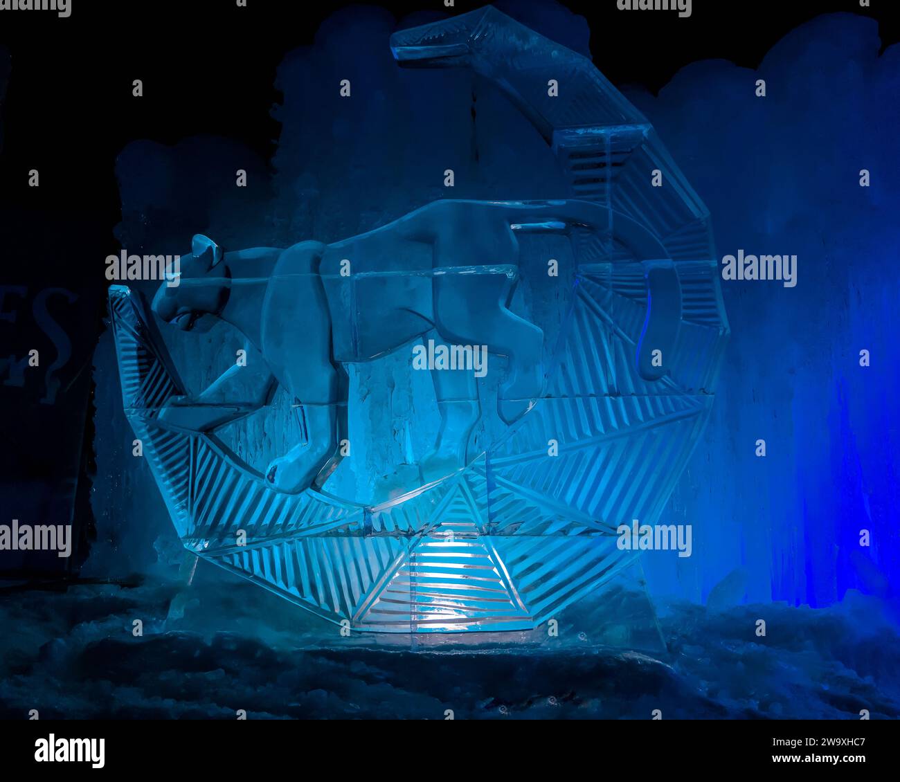 Das Ice Castle in Cripple Creek Colorado. Tonnenweise Eis und bunte