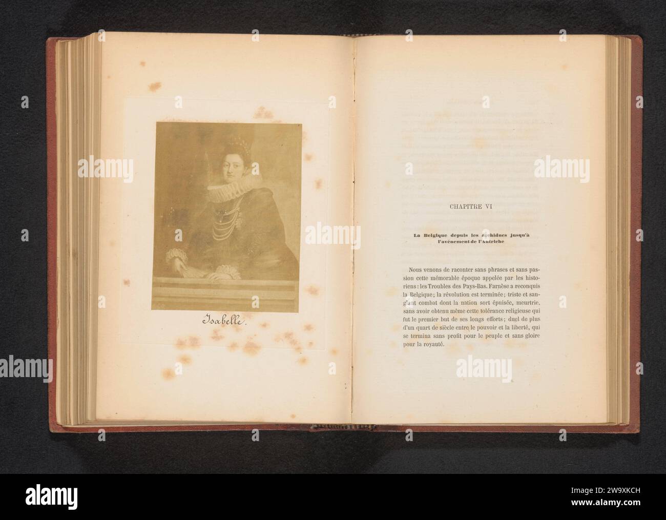 Fotoproduktion eines gemalten Porträts der Erzherzogin Isabella Clara Eugenia von Peter Paul Rubens, Joseph Maes (zugeschrieben), nach Peter Paul Rubens, um 1855 - in oder vor 1860 fotografische Unterstützung Albumendruck historische Personen - BB - Frau Stockfoto