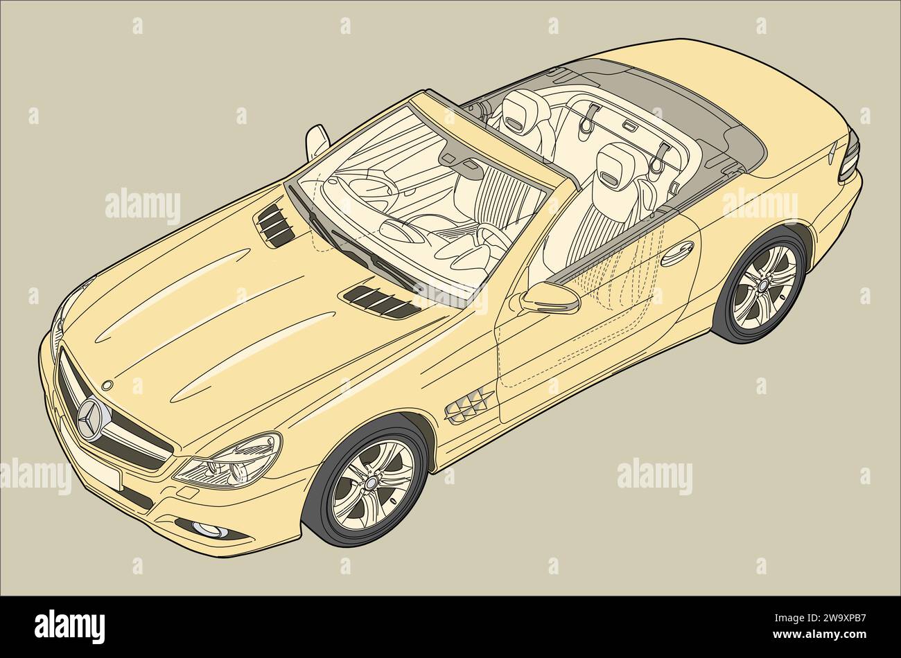 Mercedes Benz SL Auto Vektor Illustration Stock Vektor