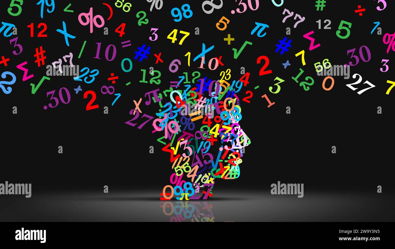 Mathematische Ausbildung und mathematisches Lernen zur Problemlösung und Berechnung mathematischer Konzepte als Algebrakalingeometrie und Physik Stockfoto