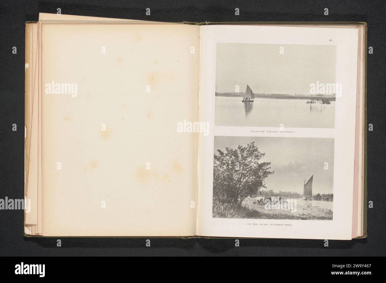 Blick auf weidende Kühe entlang der Bure, John Payne Jennings, um 1886 - in oder vor 1891 fotomechanischer Druck NorfolkSurrey Papier Kollotyplandschaften mit Wasser, Wasserlandschaften, Meereslandschaften (in der gemäßigten Zone). Segelschiff, Segelboot. fluss. Kuh Bure Stockfoto
