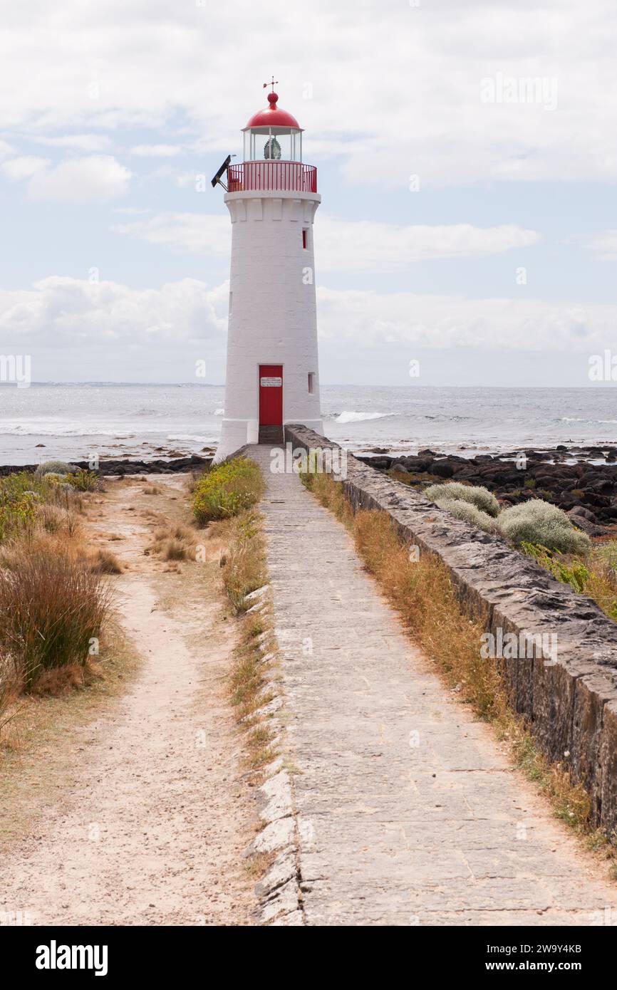 Portraitfoto des Port Fairy Lighthouse Stockfoto