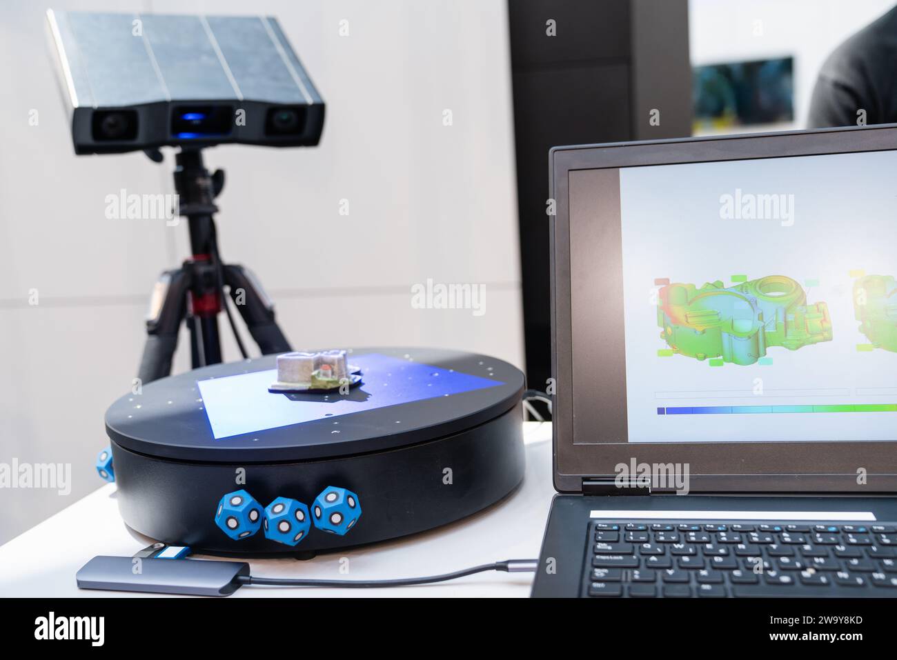 3D-Scanner für Reverse Engineering. Stockfoto