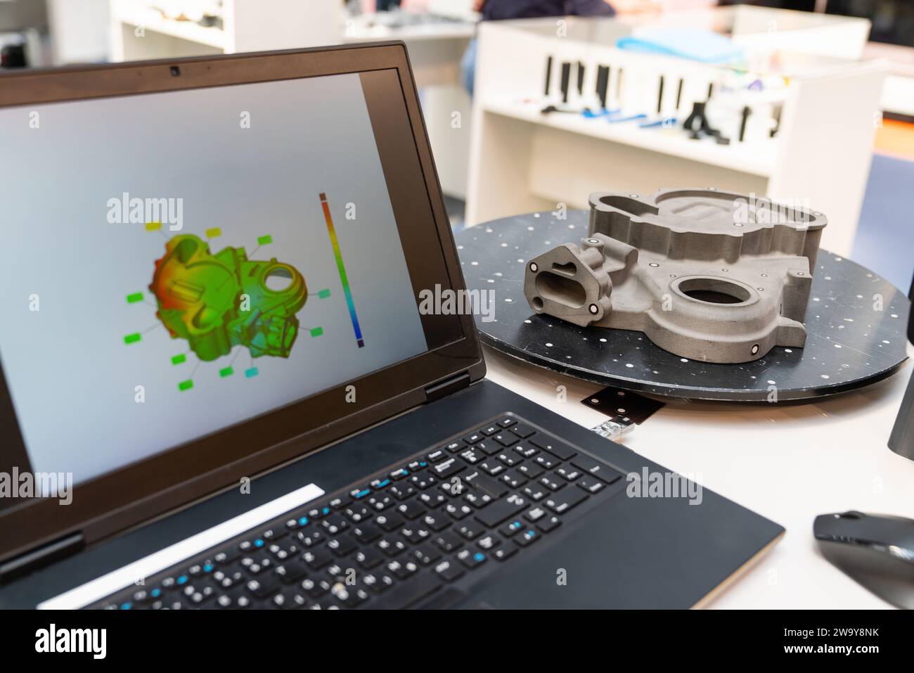 3D-Scanner für Reverse Engineering. Stockfoto