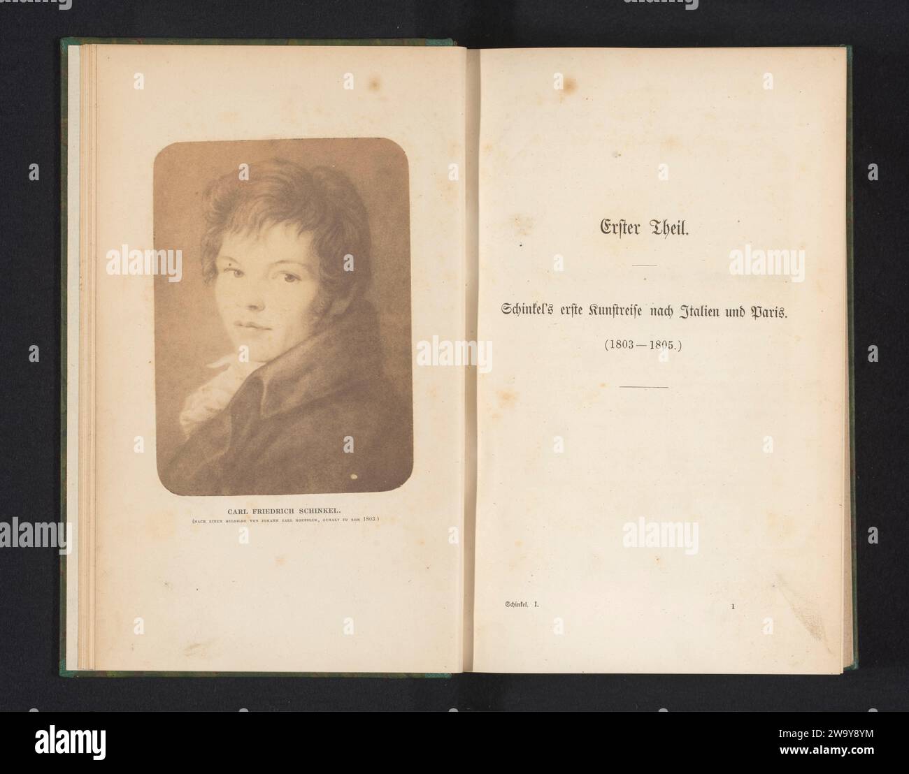 Fotoproduktion eines Gemäldes, das ein Porträt von Carl Friedrich Schinkel, Anonym, nach Johann Carl Rössler, um 1858 - in oder vor 1863 fotografische Unterstützung gesalzenes Papierdruckporträt, Selbstporträt des Architekten Stockfoto