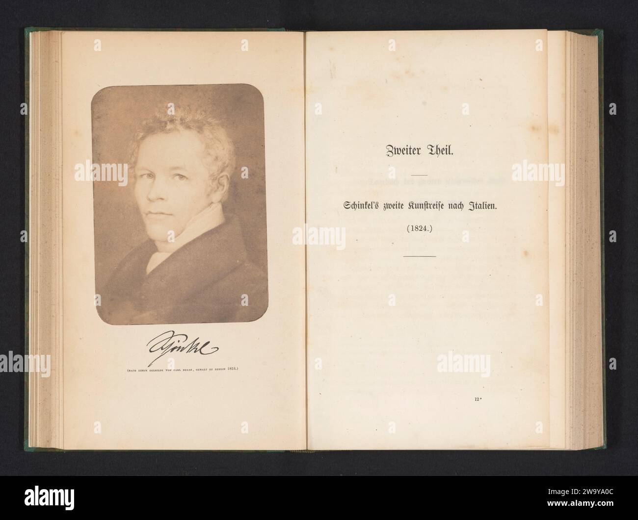 Fotoproduktion eines Gemäldes, das ein Porträt von Carl Friedrich Schinkel, Anonym, nach Karl Begas (I), um 1858 darstellt - in oder vor 1863 fotografische Unterstützung gesalzenes Papierdruckporträt, Selbstporträt des Architekten Stockfoto