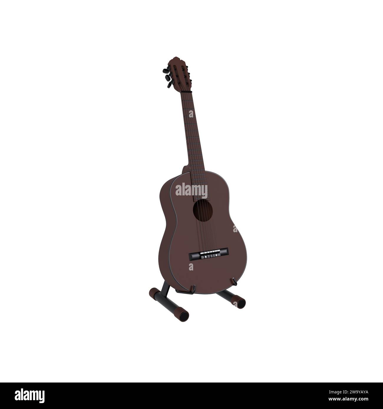 Clasic Gitarre isoliert auf weißem Hintergrund Stockfoto