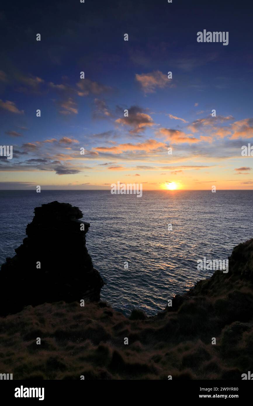 Die Duncansby Sea Stacks in Duncansby Head, Caithness, Nordostküste Schottlands, Großbritannien Stockfoto