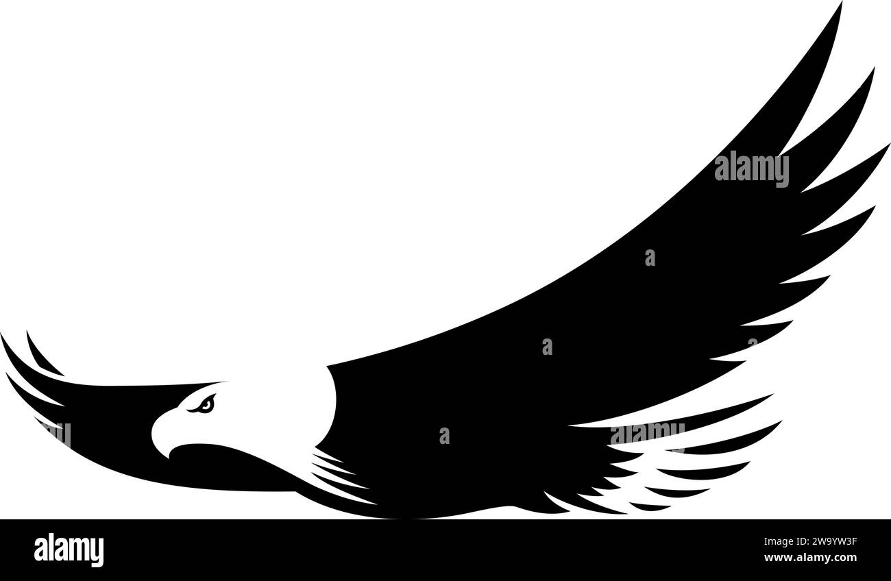 Einfache Illustration des fliegenden Weißkopfadlers Stock Vektor