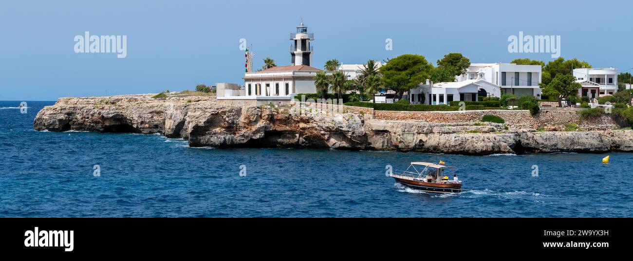 Der Leuchtturm Faro de Ciutadella wurde 1863 eröffnet Stockfoto