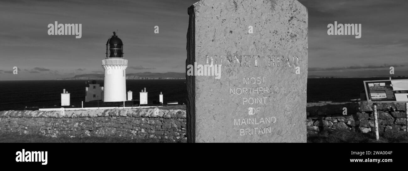 Dunnet Head Lighthouse, Dunnet Head, Caithness, Schottland, Großbritannien Stockfoto