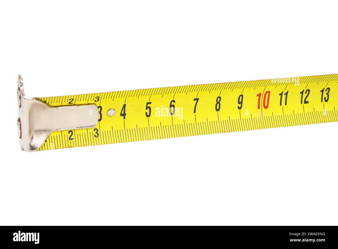Tischler Metall-Maßband, Isolated on White Background. Stockfoto