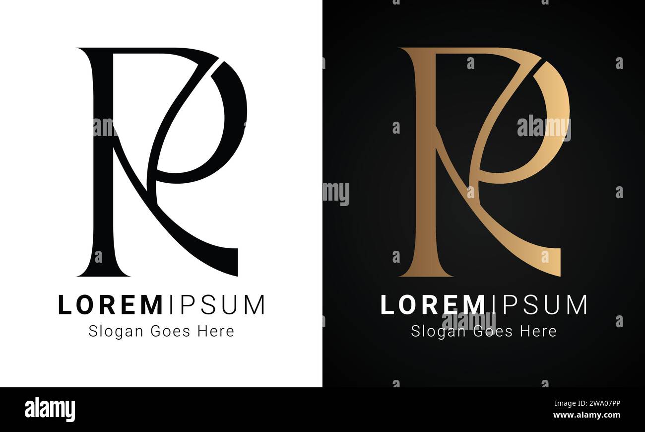 Luxuriöses Initial KP oder PK Monogramm Schriftbuchstaben-Logo-Design Stock Vektor
