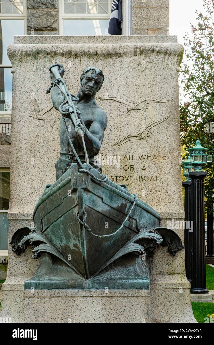 Whalemans Memorial, Pleasant Street, New Bedford, Massachusetts Stockfoto