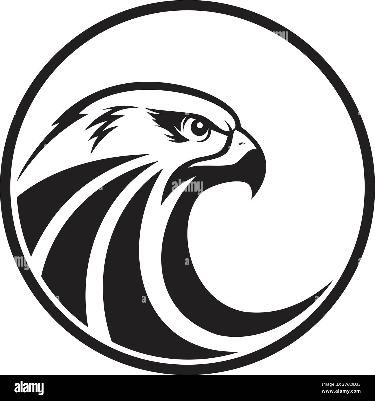 Symbol mit Eagle- oder Falkenkopf Stock Vektor