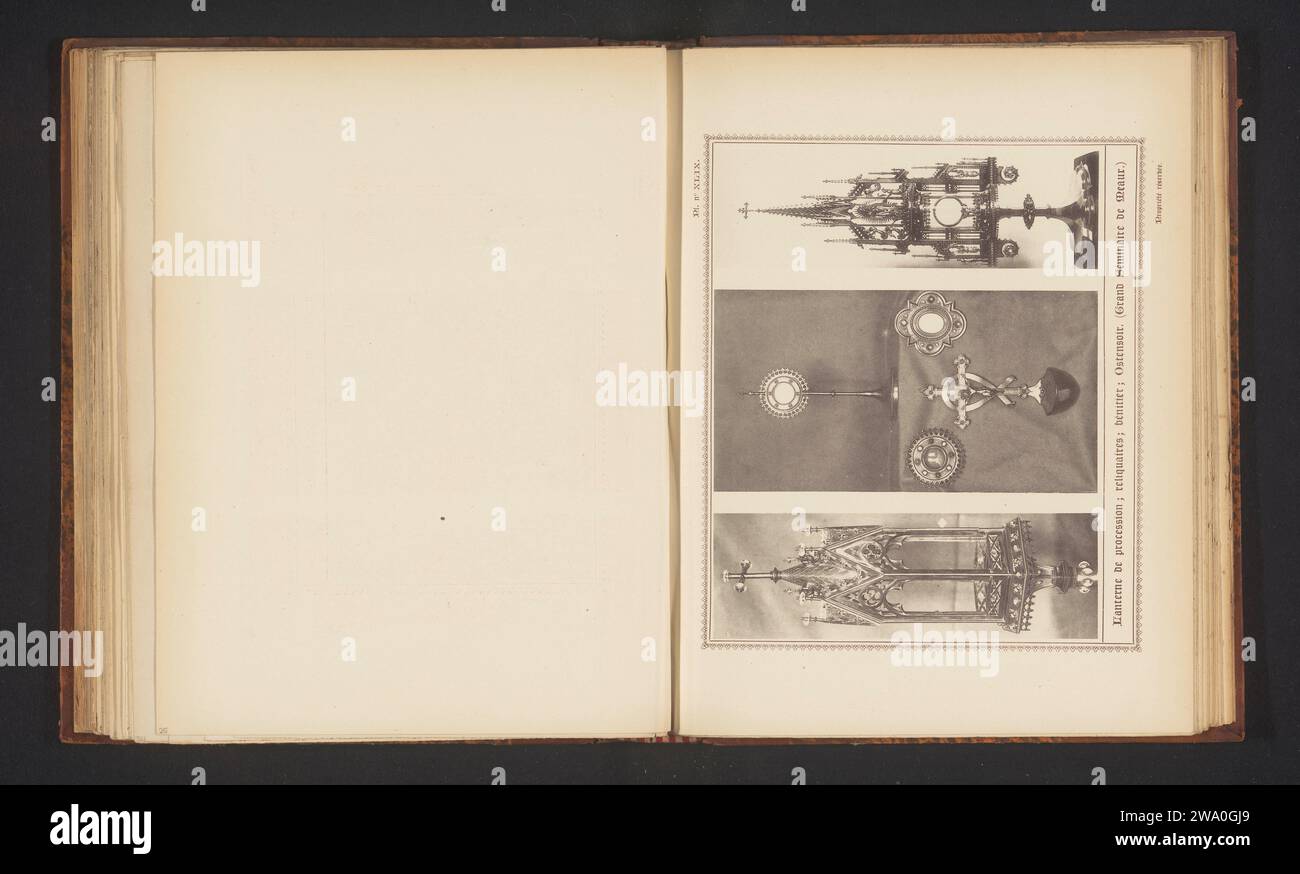 Prozessionslaterne, Reliquieweide, Vont mit Weihwasser und A Monstrans, Joseph Casier, ca. 1891 - in oder vor 1896 photomechanischen Druckpapier Kollotypostensorium, Monstranz. Die Fontäne des Heiligen Wassers. Reliquien (und Reliquien). Laterne Stockfoto