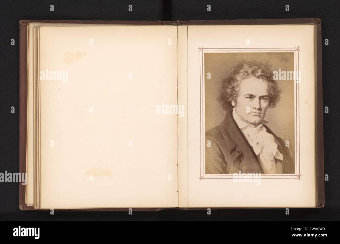Fotoproduktion eines Porträts von Ludwig van Beethoven von Carl Jaeger, Anonym, nach Carl Jaeger, um 1865 - um 1875 fotografische Trägeralbumendruckkomponisten Stockfoto