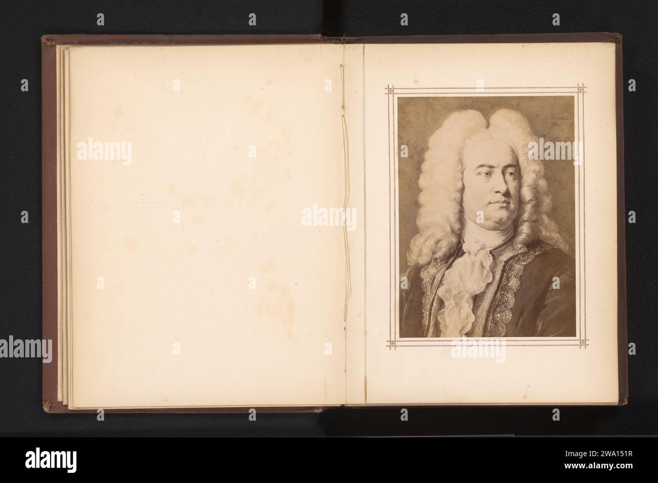 Fotoproduktion eines Porträts von Georg Friedrich Händel von Carl Jaeger, Anonym, nach Carl Jaeger, um 1865 - um 1875 fotografische Trägeralbumendruckkomponisten Stockfoto