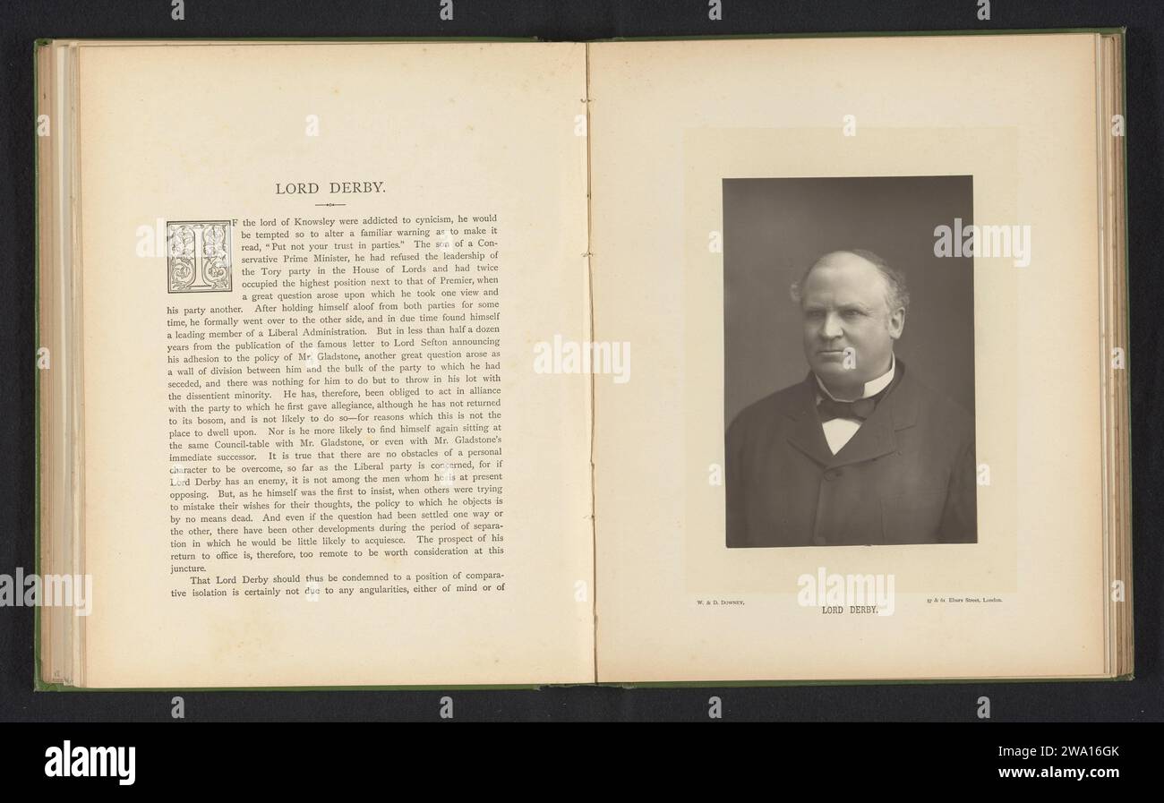 Portret van Edward Henry Stanley, William & Daniel Downey, ca. 1884 - in oder vor 1894 photomechanischer Druck Londoner Papierbeamter; Beamter; Funktionär (allgemein) Stockfoto