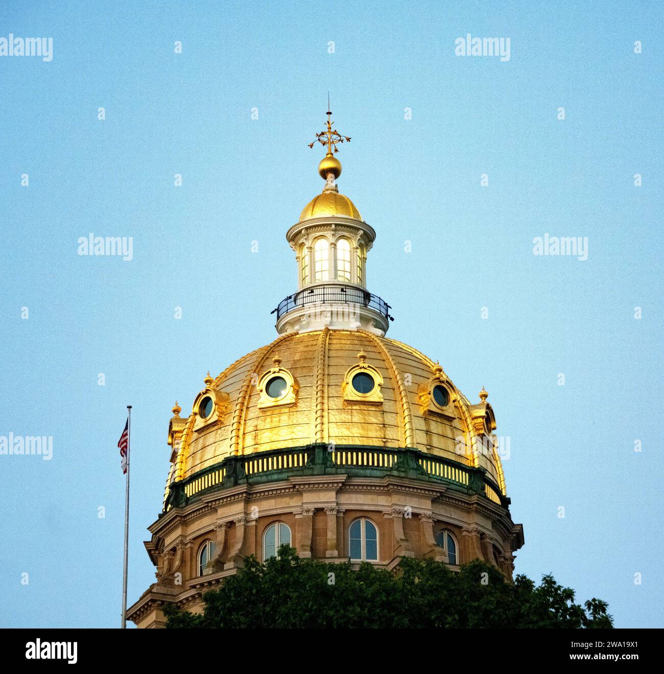 Kuppel des Iowa State Capitol, des Moines, architektonische Ausblicke Stockfoto