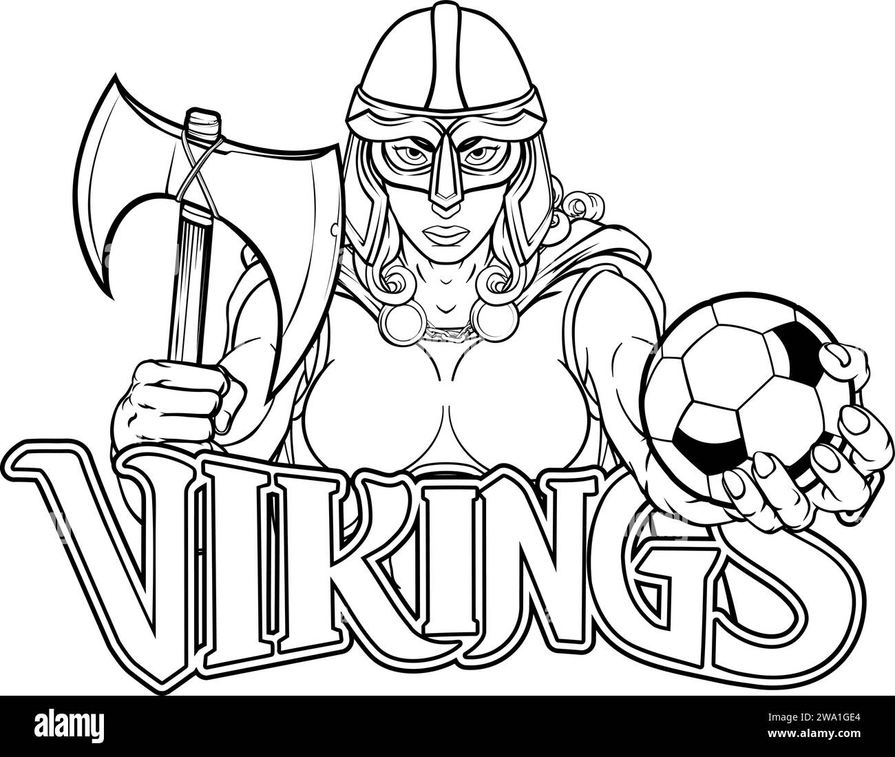 Viking Software keltischen Ritter Fußball Kriegerin Stock Vektor